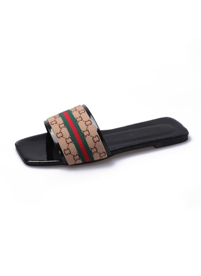 Rup Art Ladies Party Simple PU Slippers Summer Women Casual Slippers Flat Light Weight  - Image 1