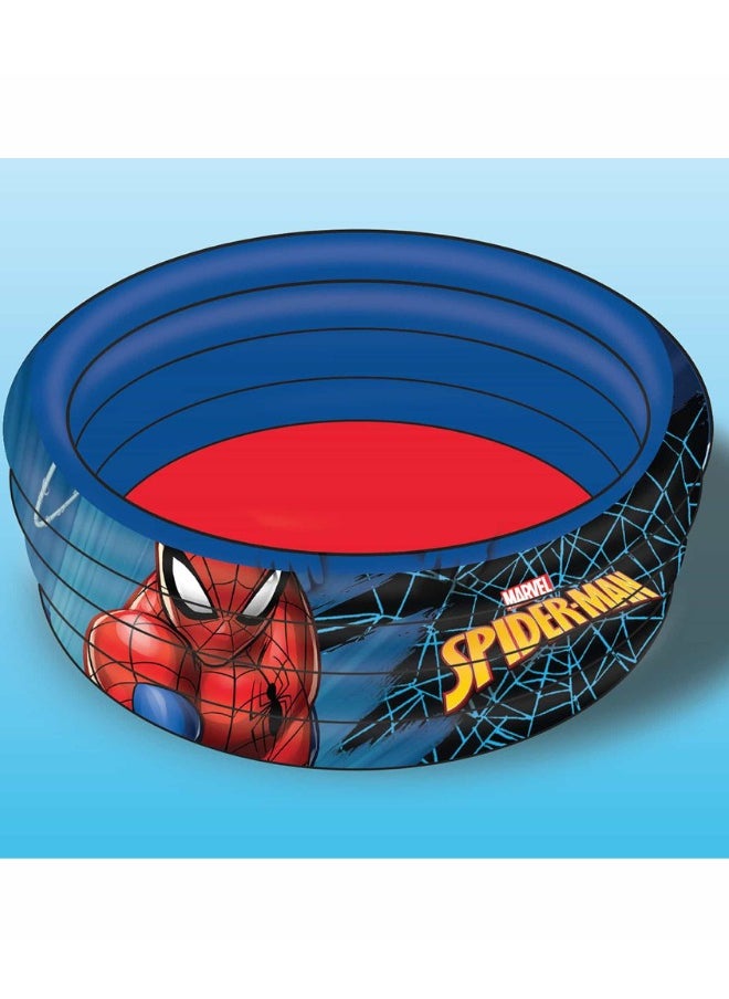 MARVEL Marvel Spiderman Inflatable Pool for Kids - 3-Ring Swimming Pool (80cm x 30cm), Ideal for Toddlers, Infants, and Babies for Backyard, Indoor & Outdoor Fun, Pool Parties, and Games | Ages 3-8  - Image 1