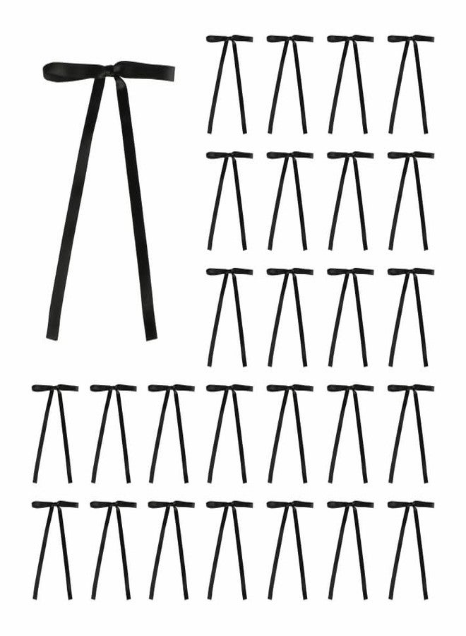 Meseey مجموعة ميسي من 30 قطعة من فيونكات الساتان مع ربطة ملتوية، مقاس 5 × 7 بوصة، فيونكات جاهزة للاستخدام لتزيين أشجار عيد الميلاد وأكاليل الزهور والديكورات المنزلية الداخلية والخارجية (أسود) - Image 1