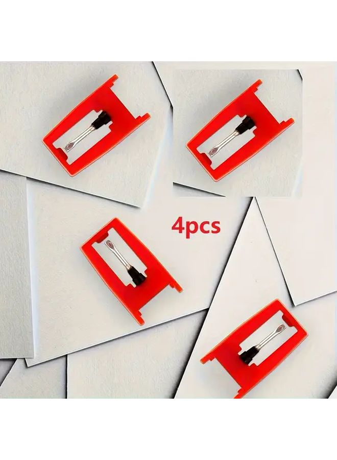 4 Pack Heavy Duty Red Vinyl Turntable Needles with Tracking Pins for Record Players - Image 3
