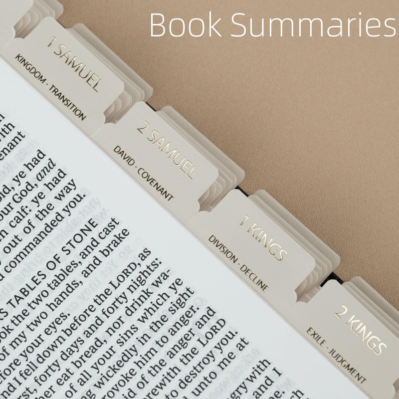 UPAFEXXI-Laminated Bible Tabs with Book Summaries(Gold Foil Embossed Lettering), Bible Tabs for Women and Men, Reposition Large Print Stickers, Easy to Read, 80Chapters Labels for Easy Navigation - Image 2