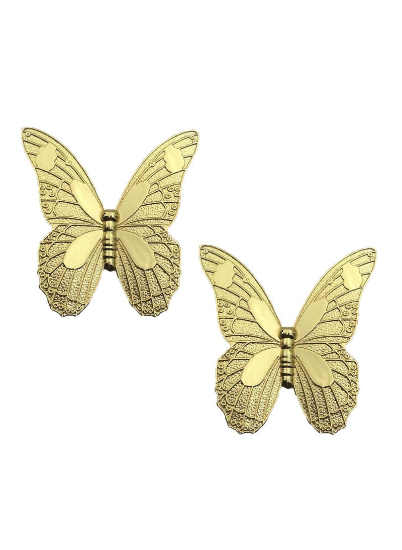 Vintage Butterfly Cabinet Door Knobs, Butterfly Drawer knobs, Antique Brass Drawer pulls, Used for Furniture, Closet Cabinet Door Drawer pulls,  2 Pcs - Image 1