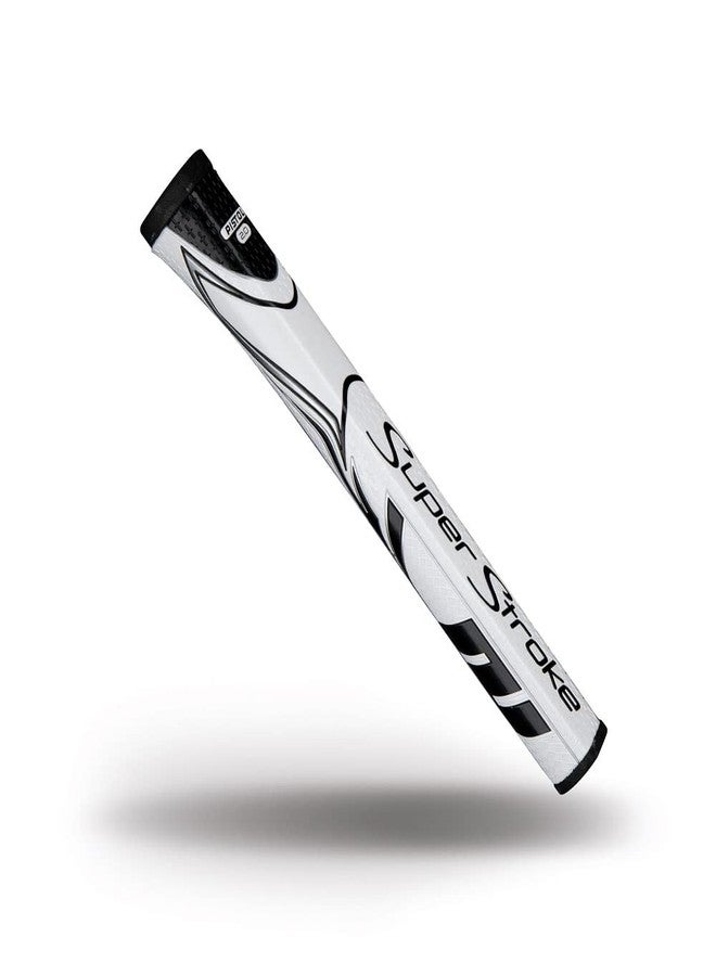 Super Stroke SuperStroke Zenergy Pistol 2.0 Golf Putter Grip with No Taper Enhanced SPYNE Technology, New Multi-Zone Texturing and Tech-Port, White/Black - Image 1