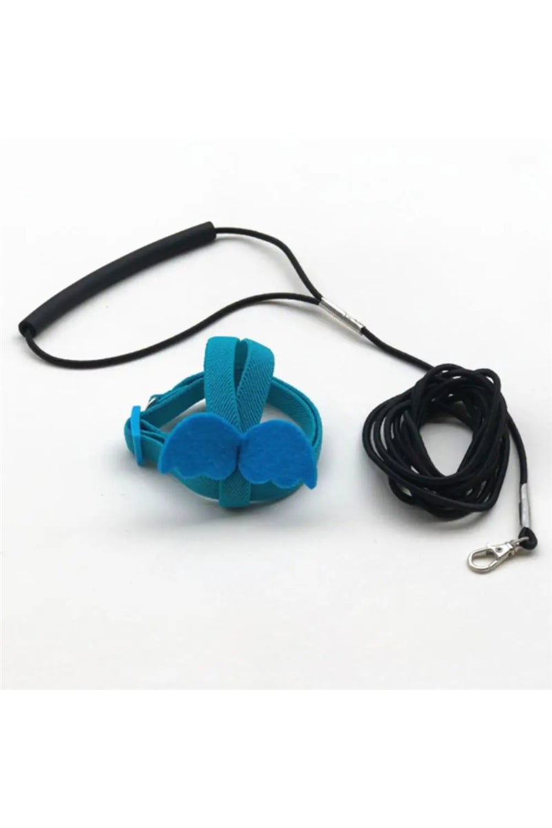 erorex blue Adjustable Parrot Bird Harness Leash Set Anti-bite Training Harness Parrots Outdoor Flying Rope