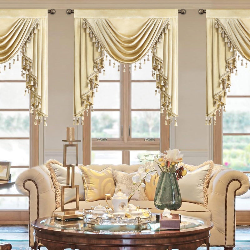 غطاء فالنس مخملي ذهبي - 39 عرض × 43 طول - Image 2