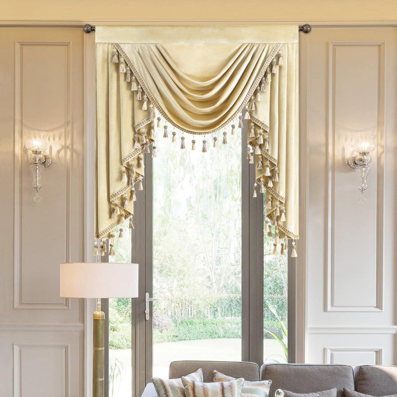 غطاء فالنس مخملي ذهبي - 39 عرض × 43 طول - Image 1