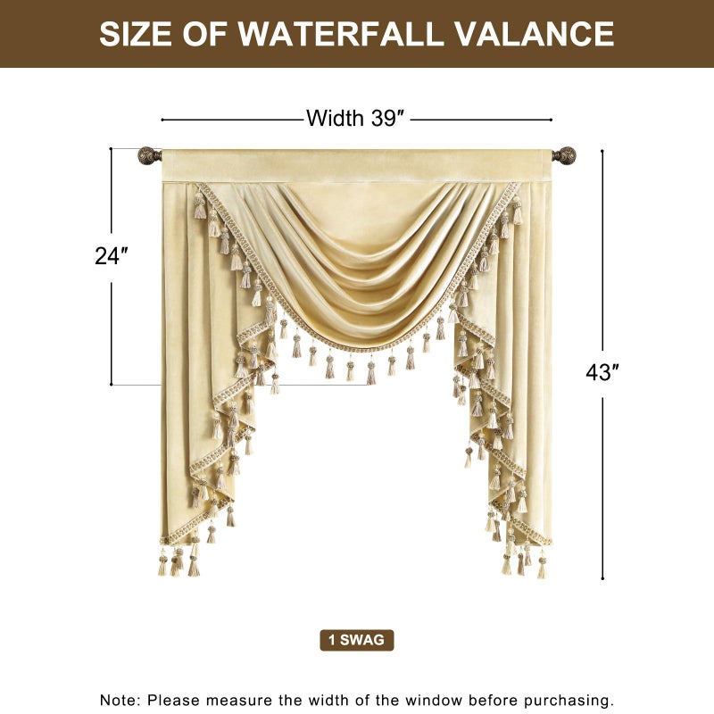غطاء فالنس مخملي ذهبي - 39 عرض × 43 طول - Image 3
