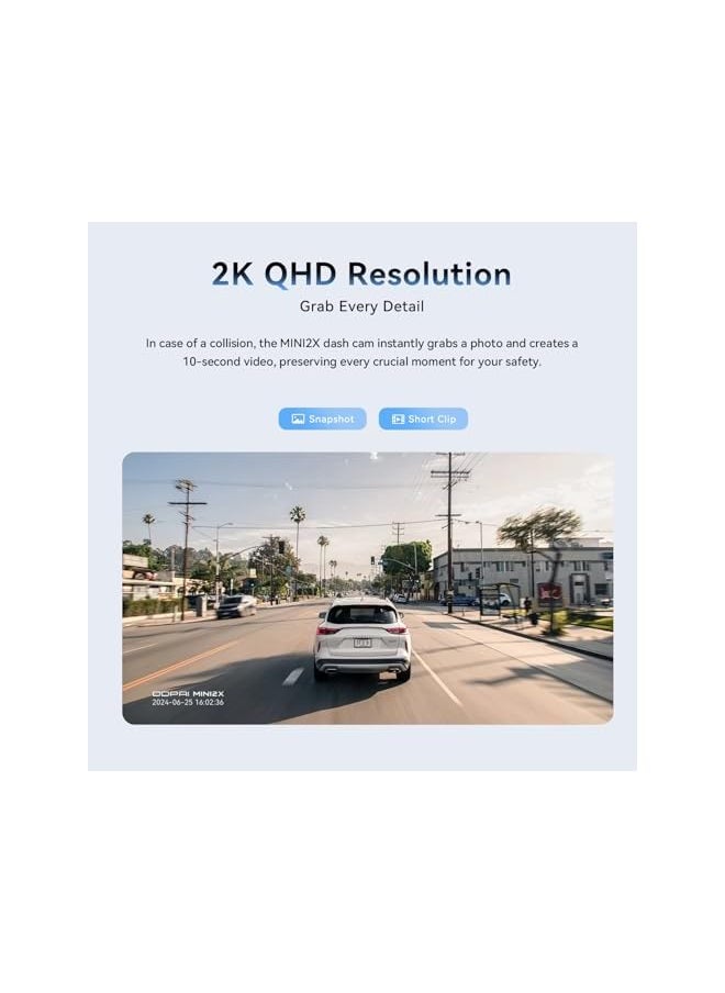 ddpai - DDPAI 2K Dash Cam for Cars Front, 1440P Dashcam Car Dash Camera 360° Rotatable with Night Vision 24H Parking Monitor 5G Wifi G-Sensor ADAS Loop Recording App Control Max Support 256G, MINI2X - Image 1
