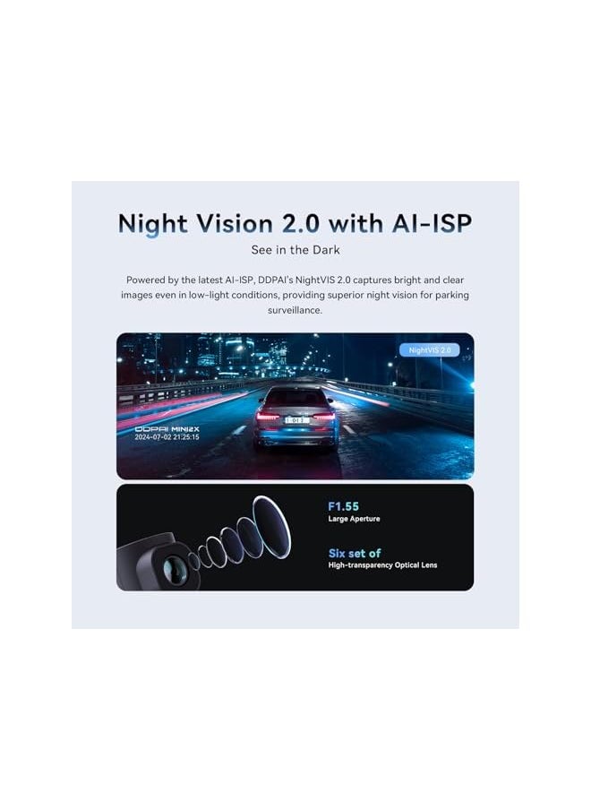 ddpai - DDPAI 2K Dash Cam for Cars Front, 1440P Dashcam Car Dash Camera 360° Rotatable with Night Vision 24H Parking Monitor 5G Wifi G-Sensor ADAS Loop Recording App Control Max Support 256G, MINI2X - Image 1