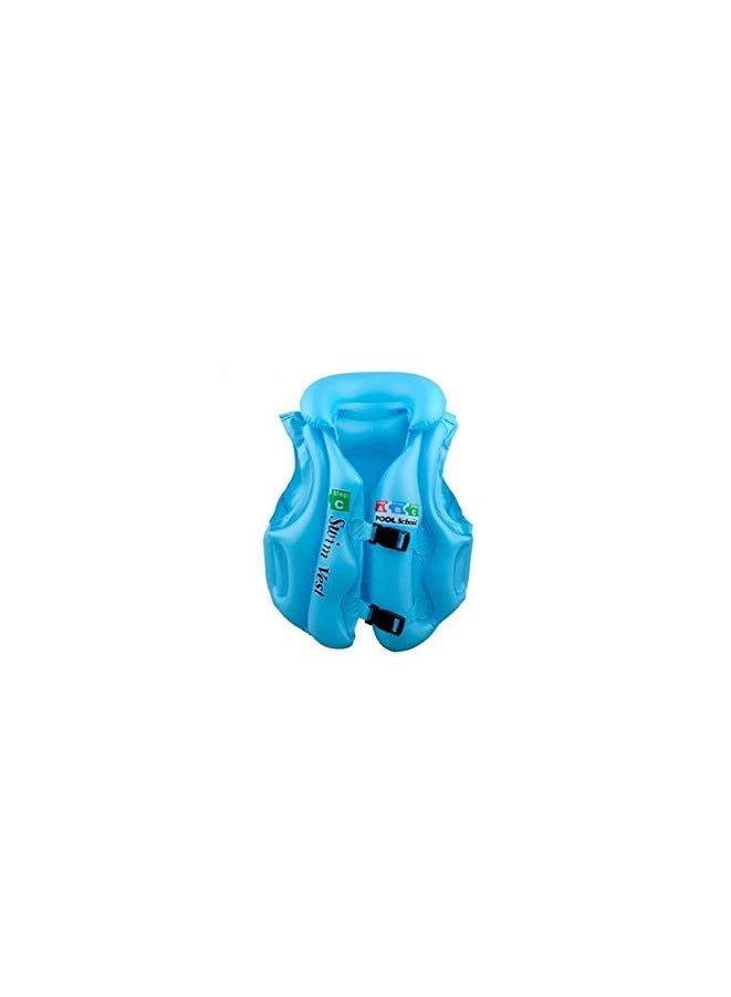 Kids Safety Life Jacket – Adjustable & Inflatable Swimming Vest – Blue - Image 1