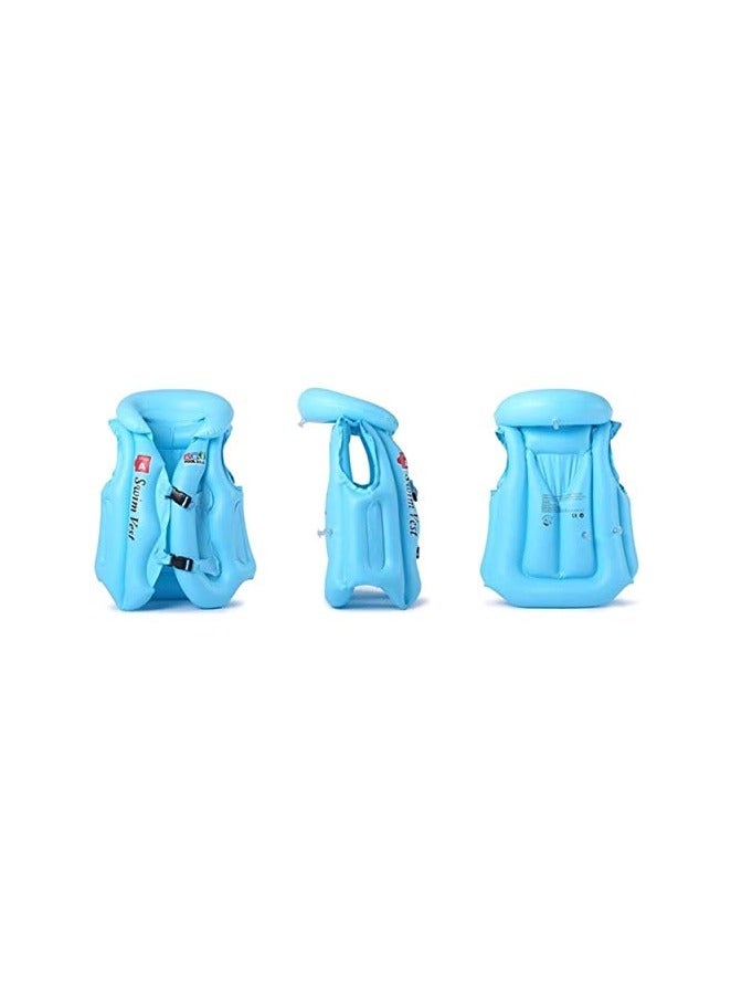 Kids Safety Life Jacket – Adjustable & Inflatable Swimming Vest – Blue - Image 2