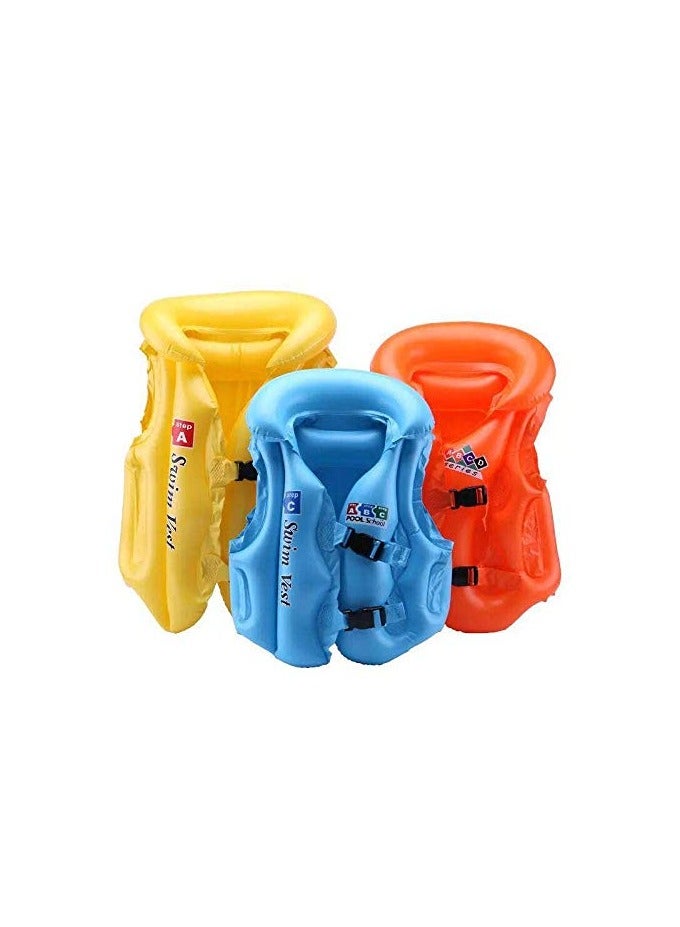 Kids Safety Life Jacket – Adjustable & Inflatable Swimming Vest – Blue - Image 3