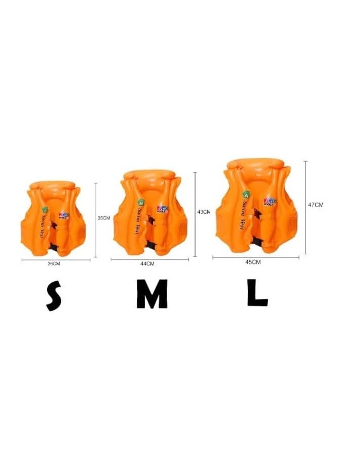 Kids Safety Life Jacket – Adjustable & Inflatable Swimming Vest – Blue - Image 5