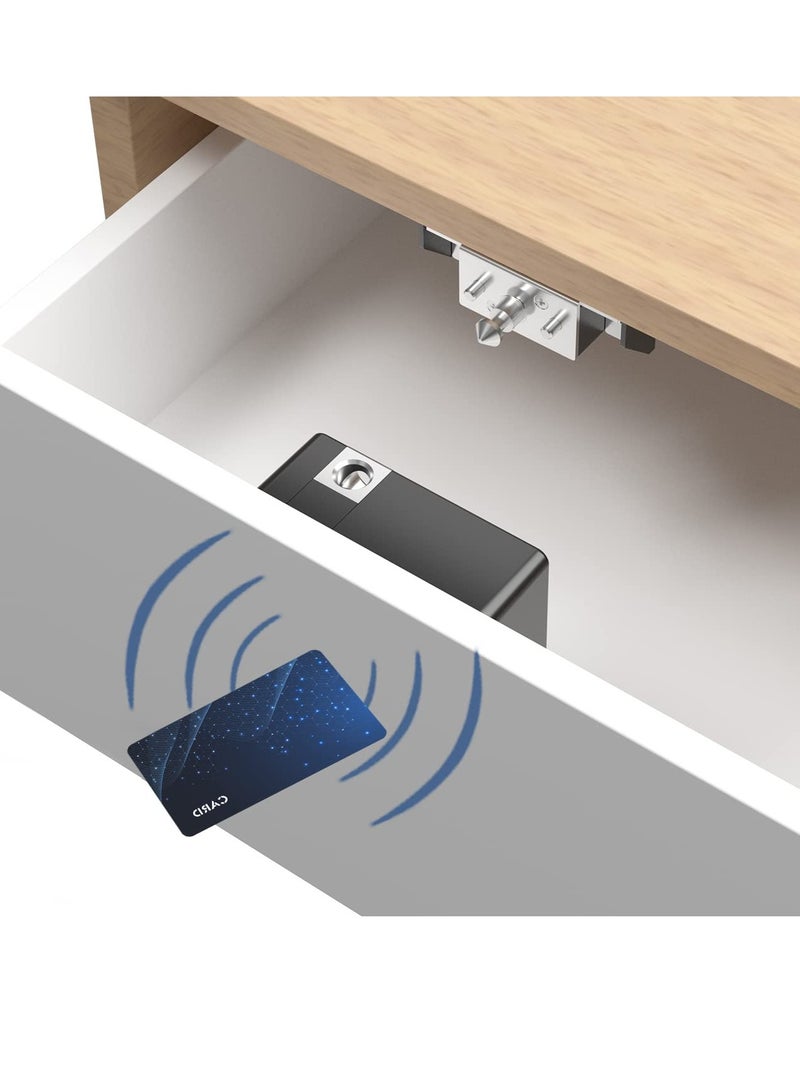 SOLARAE Electronic Cabinet Lock Kid Hidden Drawer Locks for Children Hidden DIY Cabinet Lock with Slide Latch Lock for Double Door Cabinet Drawer Wooden Cupboard - Image 1