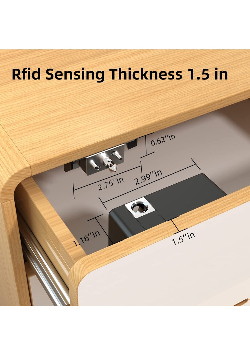 SOLARAE Electronic Cabinet Lock Kid Hidden Drawer Locks for Children Hidden DIY Cabinet Lock with Slide Latch Lock for Double Door Cabinet Drawer Wooden Cupboard - Image 4