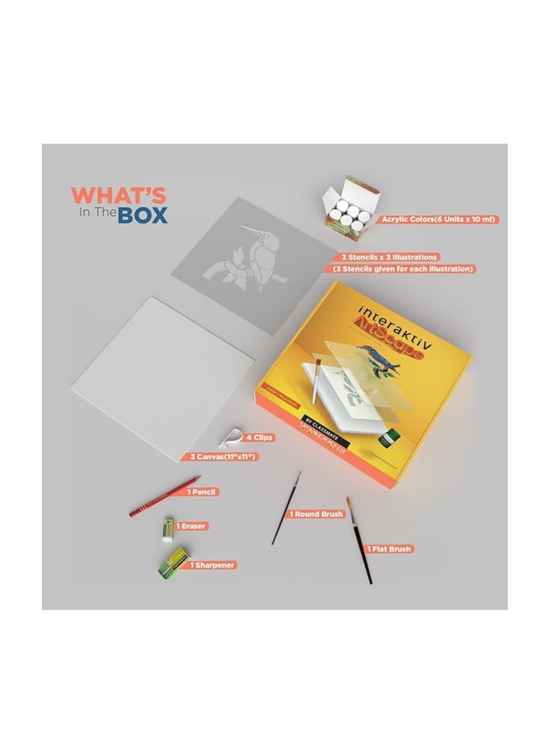 classmate Classmate Interaktiv Artscape Stencil Art Kit - Stencil Kit, Acrylic Paints, Art Supplies  - Image 2