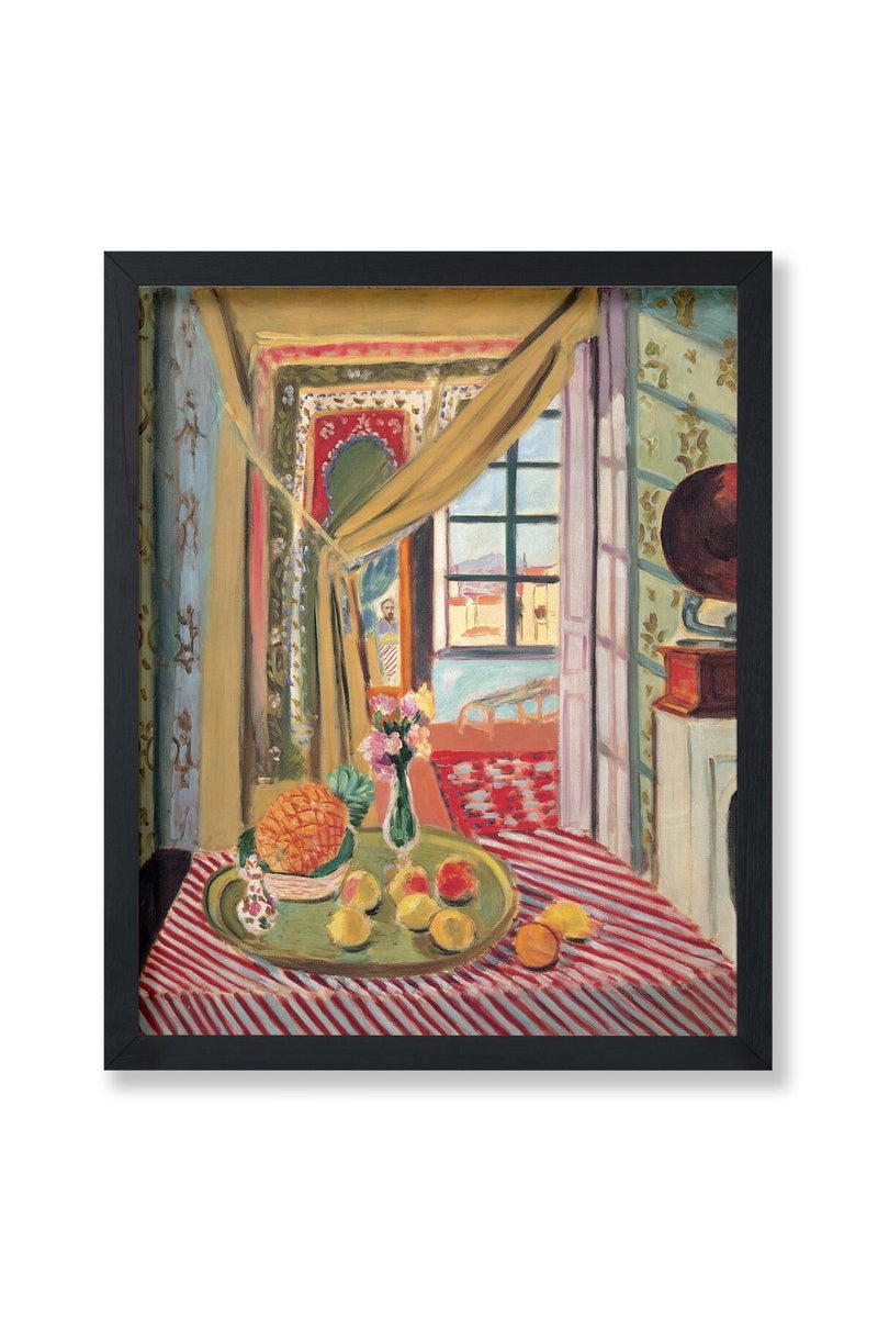 Poster Master Vintage Henri Matisse Poster - Interior with Phonograph Painting Print - Fauvism Art - Gift for Men & Women - Chic Wall Decor for Kitchen, Living Room or Office - 8x10 UNFRAMED Wall Art - Image 1