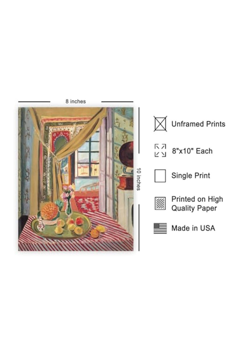 Poster Master Vintage Henri Matisse Poster - Interior with Phonograph Painting Print - Fauvism Art - Gift for Men & Women - Chic Wall Decor for Kitchen, Living Room or Office - 8x10 UNFRAMED Wall Art - Image 2