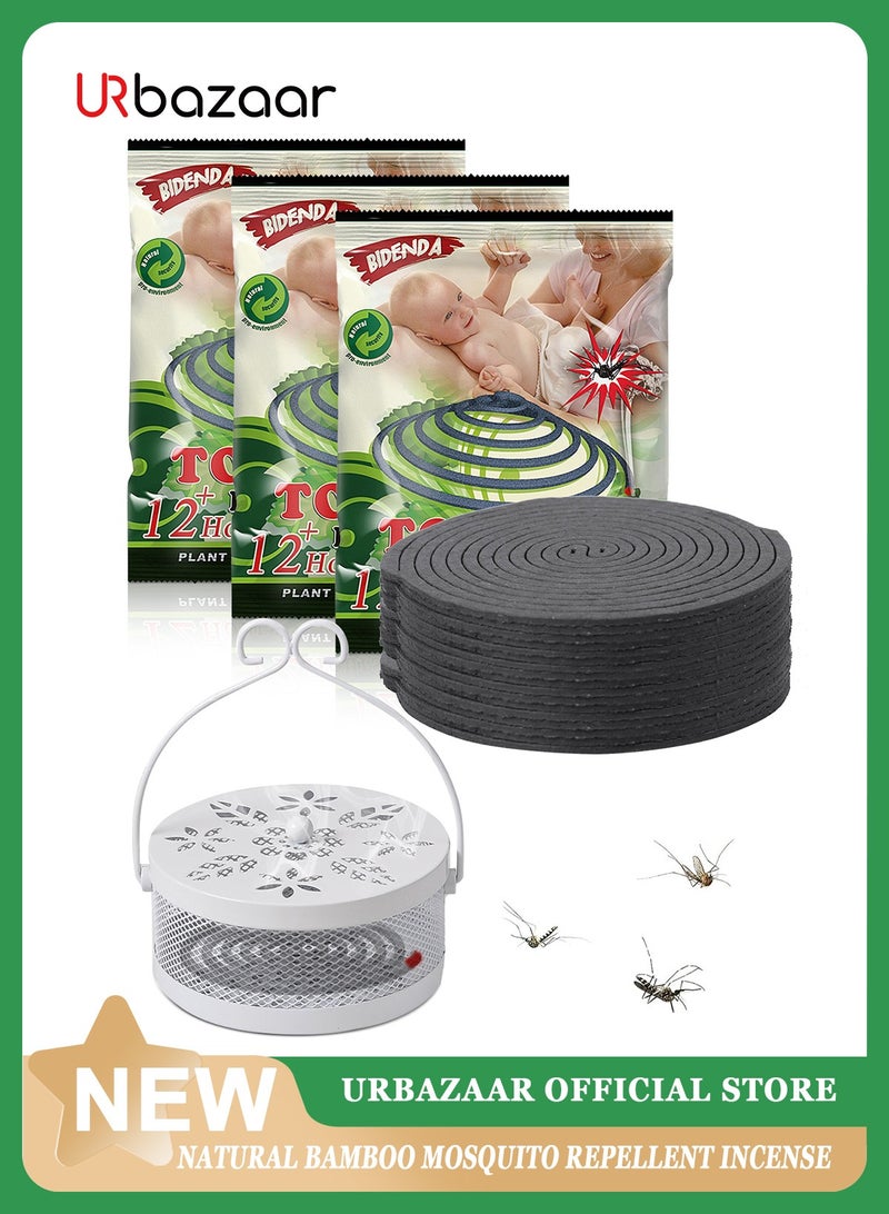TOPONE 3Pack 30Coils Mosquito Coils  with 1 Mosquito Coil Box Iron Holder Household Censer Repellent Incense Coil - Image 1
