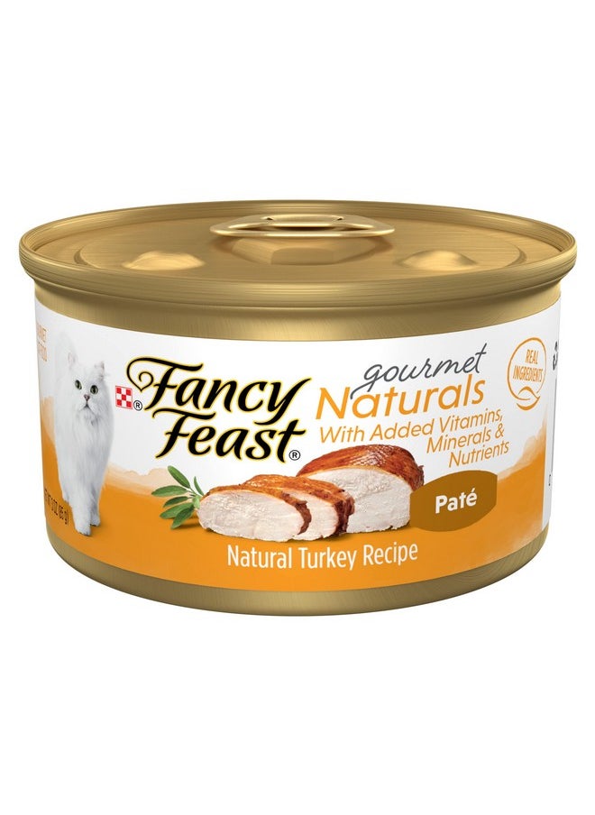 Fancy Feast - Y Feast Natural Grain Free Wet Cat Food Pate Gourmet Naturals Natural Turkey Recipe  (Pack Of 12) 3 Oz. Cans - Image 1
