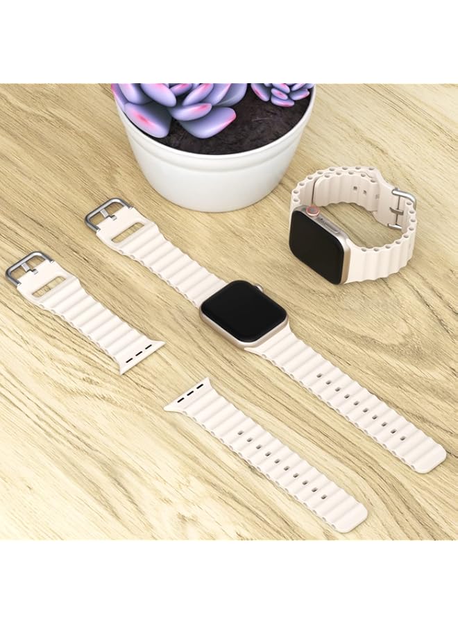 STEEZRD Ocean Sport Silicone Bands Compatible with Apple Watch Band 49mm 45mm 44mm 42mm 41mm 40mm 38mm, Soft Breathable Classic Clasp Wrist Strap for iWatch Ultra Series 8/SE/7/6/5/4/3/2/1 Men Women