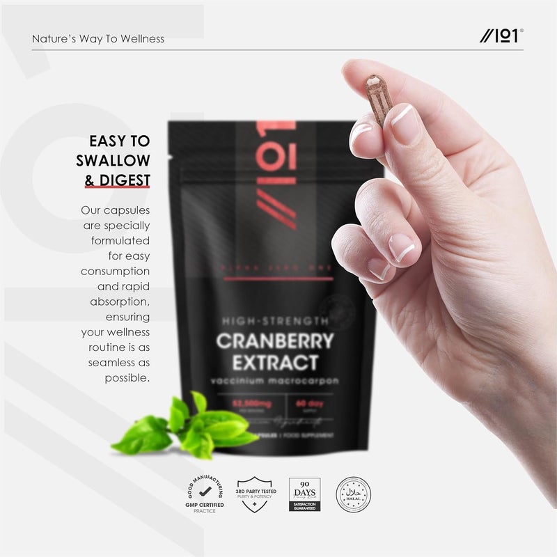 ALPHA01 Cranberry Extract 52,500mg â€“ 180 Vegan Capsules â€“ High Strength 50:1 Cranberry Extract (Vaccinium Macrocarpon) â€“ Resealable and Recyclable Pouch by Alpha01 - Image 5
