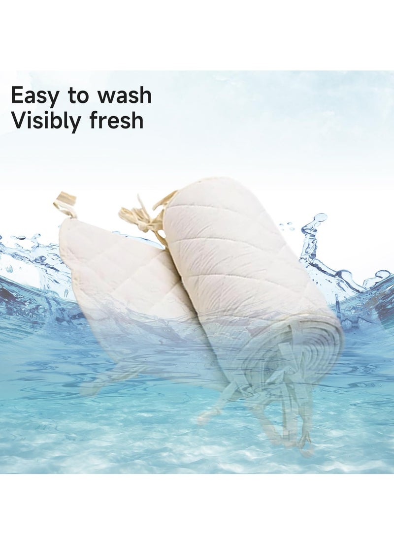 KASTWAVE غطاء حافة سرير الأطفال، واقي سرير الأطفال، حشوة ناعمة لجوانب سرير الأطفال، غطاء حافة سرير الأطفال مبطن مضاد للعض، واقي سرير مزدوج الجوانب، واقي سرير مبطن، مع حبل ربط، مشمش 360 * 30 سم - Image 4