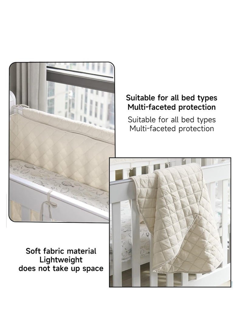 KASTWAVE غطاء حافة سرير الأطفال، واقي سرير الأطفال، حشوة ناعمة لجوانب سرير الأطفال، غطاء حافة سرير الأطفال مبطن مضاد للعض، واقي سرير مزدوج الجوانب، واقي سرير مبطن، مع حبل ربط، مشمش 360 * 30 سم - Image 5