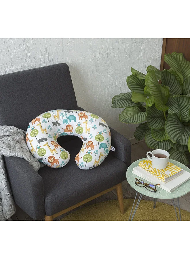 شيكو Boppy Pillow With Cotton Slipcover, 0+ Months ,Peaceful Jungle