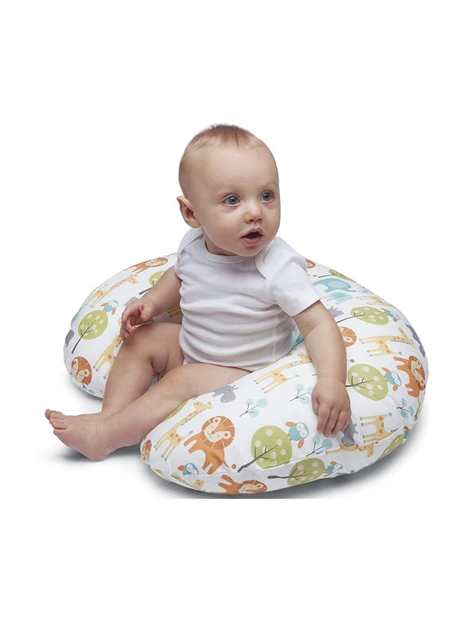 شيكو Boppy Pillow With Cotton Slipcover, 0+ Months ,Peaceful Jungle