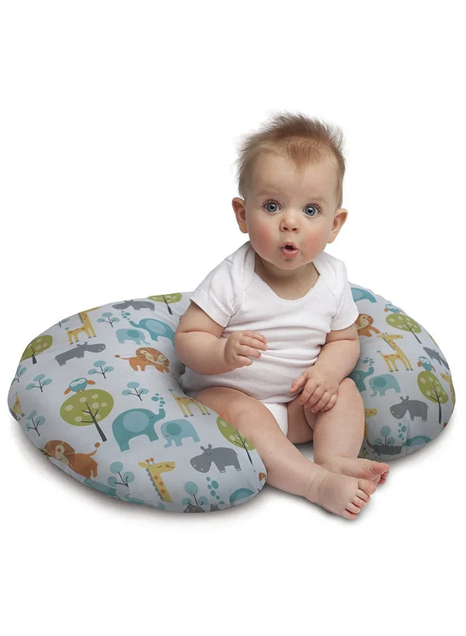شيكو Boppy Pillow With Cotton Slipcover, 0+ Months ,Peaceful Jungle