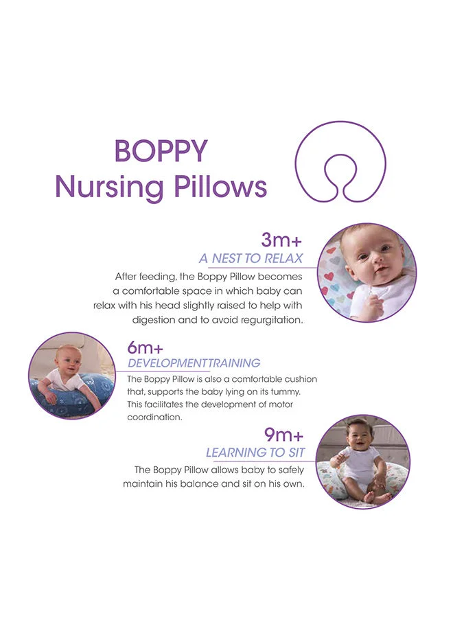 شيكو Boppy Pillow With Cotton Slipcover, 0+ Months ,Peaceful Jungle