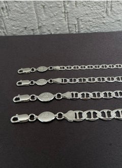 Al Kasr Jewelry Classic Textured Bracelet - Sterling Silver 925 - Plated Rhodium White Gold 18K - 21cm x 6mm - Durable and Elegant - Multiple Sizes Available  - Image 4