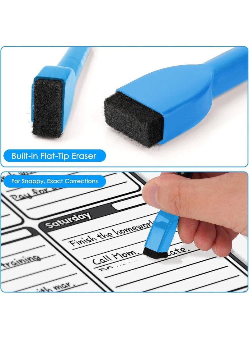 PAPERSAY 12 Colors Magnetic Whiteboard Markers,  Fine Tip Dry Erase Markers with Eraser, Low Odor Thin Markers for Calendar Boards Office Home School Supplies - Image 4