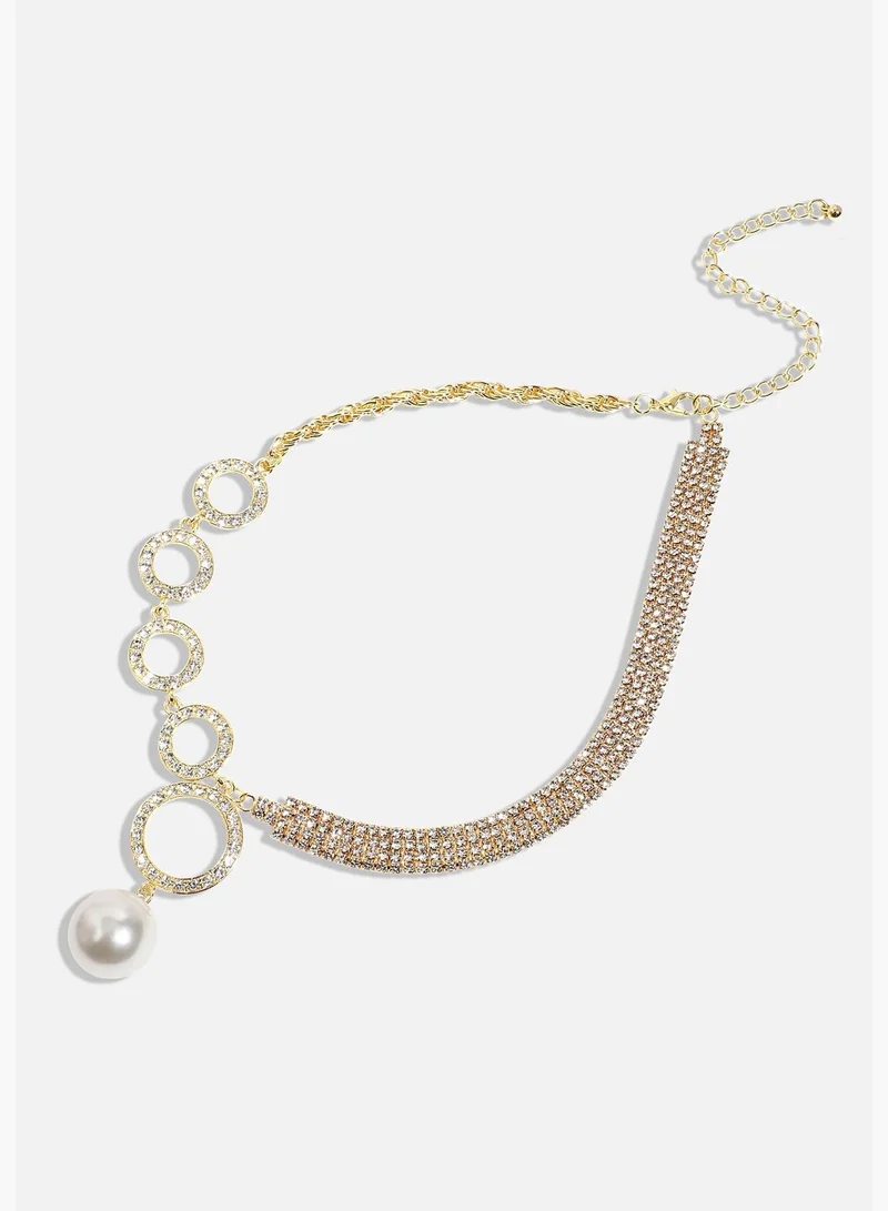 SOHI Gold Plated Designer Western Wear Necklace For Women