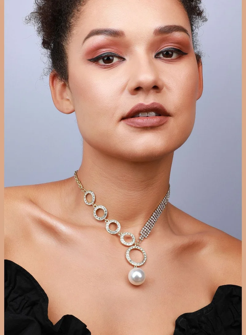SOHI Gold Plated Designer Western Wear Necklace For Women
