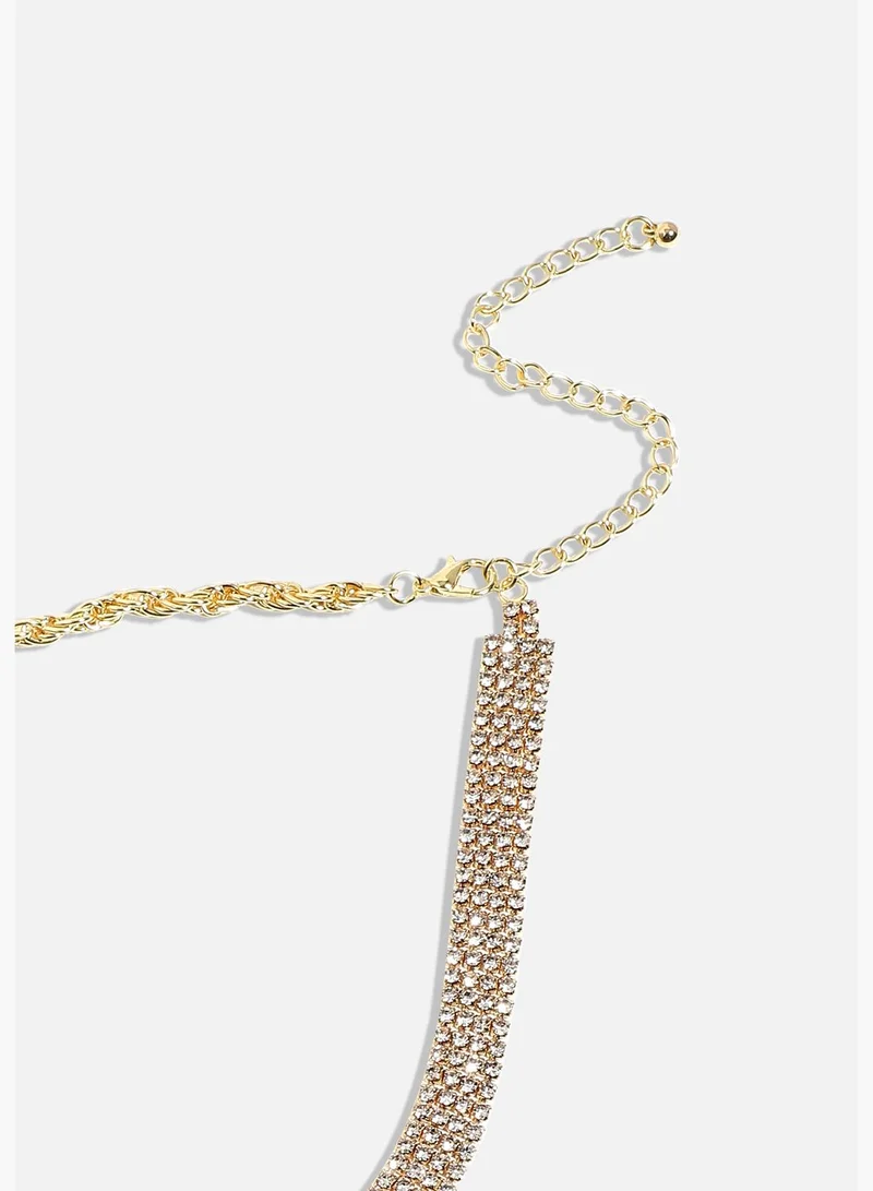 SOHI Gold Plated Designer Western Wear Necklace For Women