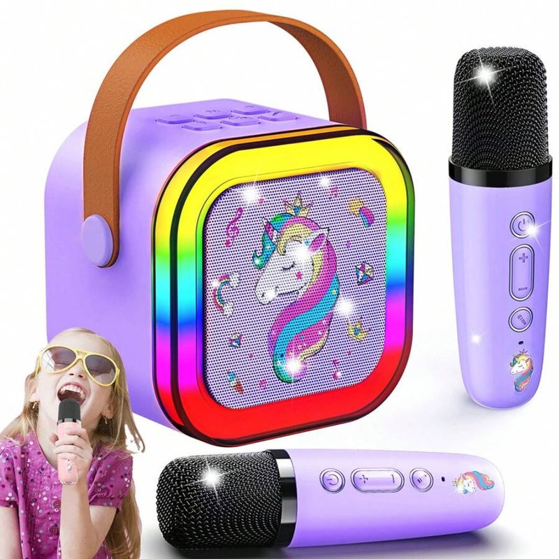 Mini Karaoke Machine For - Back To School Birthday Gift For 3 4 5 6 7 8 9 10 11 12 Years Old Girls, Portable Speaker Set, Dazzling Disco Lights - Perfect For Home Parties, Christmas Gifts, And Birthday Parties - Image 1