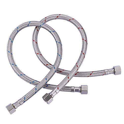 Arcora Faucet Supply Lines 3/8" to 3/8" Female Compression Thread 1 Pair, ARCORA 16“ Faucet Hose Connects Kitchen Bathroom Sink to Water Supply - Image 1