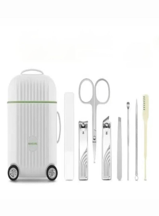 Clickswift® 1Pcs 8-in-1 Manicure Set with Mini Suitcase Travel Case - Professional Stainless Steel Nail Clippers, Pedicure & Grooming Kit for Men & Women, Portable Nail Care Tools with Flip-Top Design (Multicolour) - Image 2