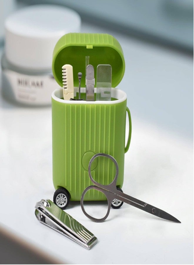 Clickswift® 1Pcs 8-in-1 Manicure Set with Mini Suitcase Travel Case - Professional Stainless Steel Nail Clippers, Pedicure & Grooming Kit for Men & Women, Portable Nail Care Tools with Flip-Top Design (Multicolour) - Image 4