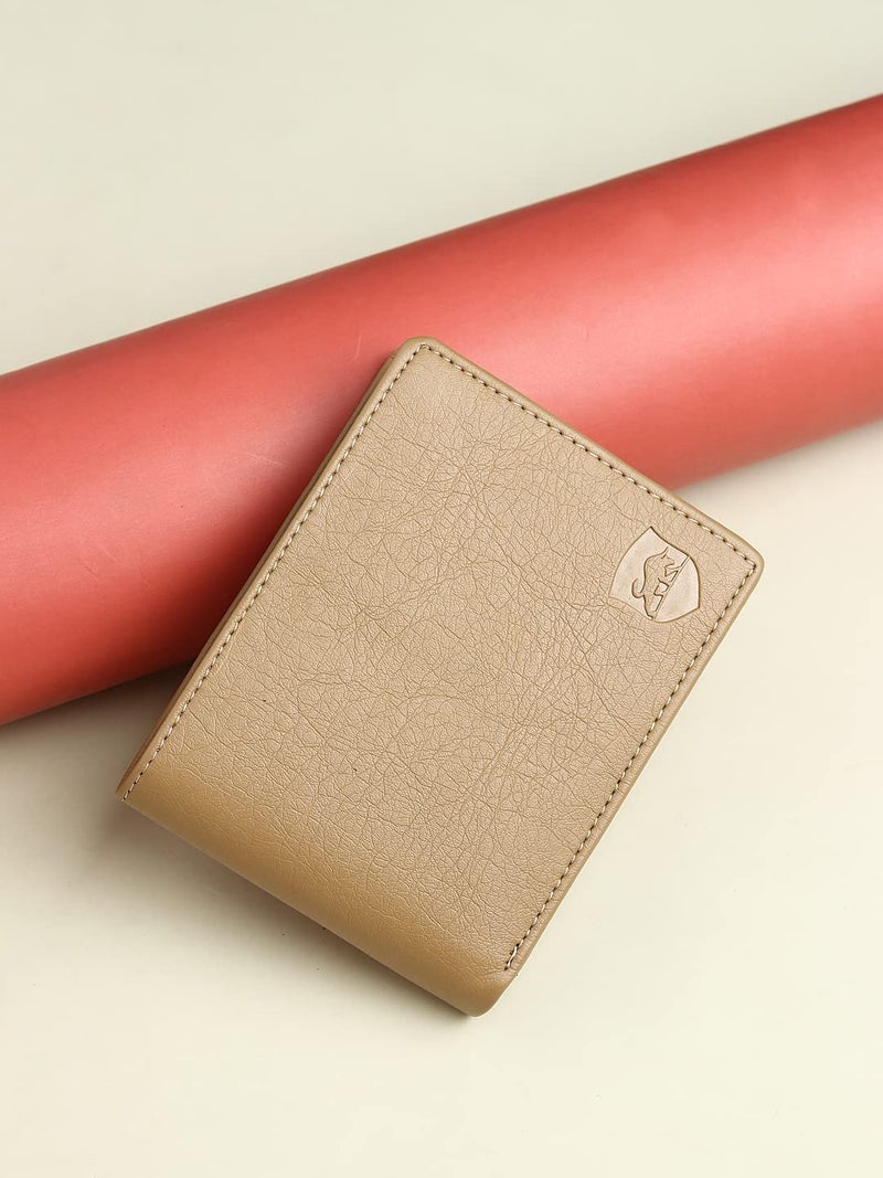 SAMTROH Beige Pu Leather Wallet for Men I 2 Card Slots I 2 Currency & 2 Secret Compartments I 1 Zipper Coin Pocket & 6 ID Card Slots - Image 2
