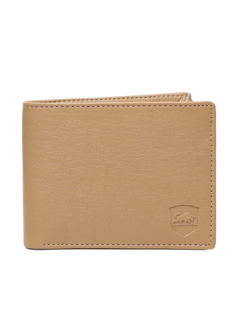 SAMTROH Beige Pu Leather Wallet for Men I 2 Card Slots I 2 Currency & 2 Secret Compartments I 1 Zipper Coin Pocket & 6 ID Card Slots - Image 1