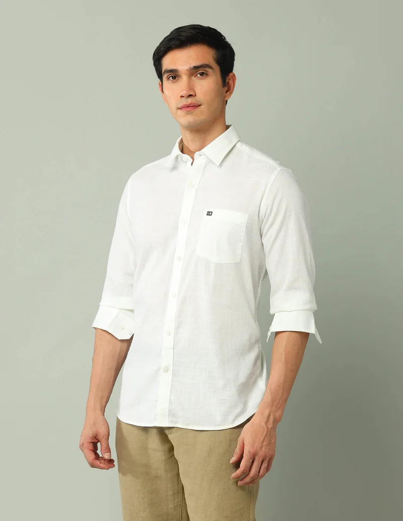 Arrow White Manhattan Slim Fit Solid Shirt for Men | Best Price UAE