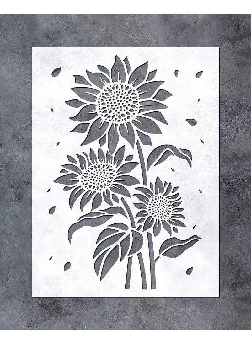 G GSS Designs GSS Designs Sunflower Stencil (30cm x 41cm ) - Sun Flower Stencils for Painting on Wood, Canvas, Paper, Fabric, Floor, Wall, Furniture -Reusable DIY Art and Craft Stencils Gift (SL-085)  - Image 1