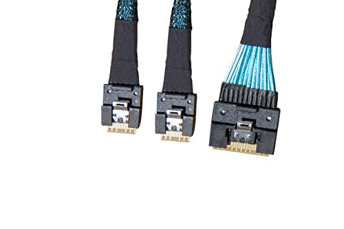 DiliVing 𝐃𝐢𝐋𝐢𝐧𝐤𝐞𝐫 𝐒𝐥𝐢𝐦𝐒𝐀𝐒 x8 to 2*𝐒𝐥𝐢𝐦𝐒𝐀𝐒 x4,𝐒𝐅𝐅-𝟖𝟔𝟓𝟒 74P to 2*𝐒𝐅𝐅-𝟖𝟔𝟓𝟒 38P 80CM Cable(Broadcom MPN 05-60004-00) - Image 4