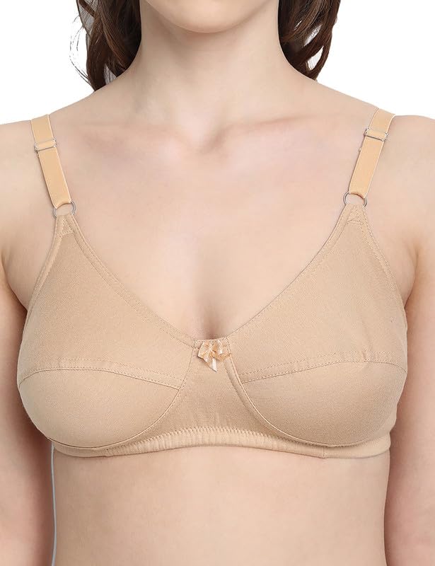 VSTAR HANA Non-Wired Non-Padded Cotton Knitted Full Coverage Bra for Women with Double Layered Seamed Cups - Image 4