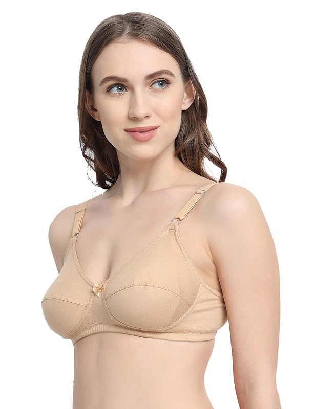 VSTAR HANA Non-Wired Non-Padded Cotton Knitted Full Coverage Bra for Women with Double Layered Seamed Cups - Image 3