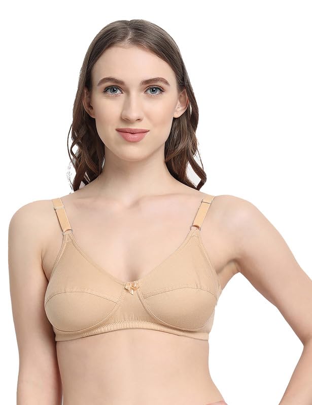 VSTAR HANA Non-Wired Non-Padded Cotton Knitted Full Coverage Bra for Women with Double Layered Seamed Cups - Image 1