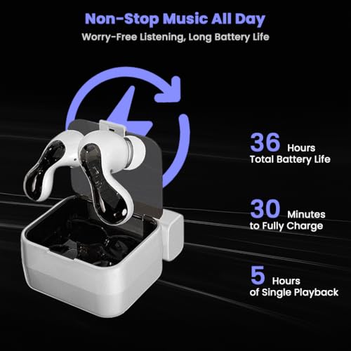 Concept Kart ND Pulsar TWS Earbuds, Hi-Fi Stereo Sound with 13mm Driver & Bluetooth 5.4, Low Latency Gaming Earphones, ENC Quad-Mic Noise Cancelling, 36H Battery True Wireless Earbuds with Dual Pairing (Grey) - Image 5